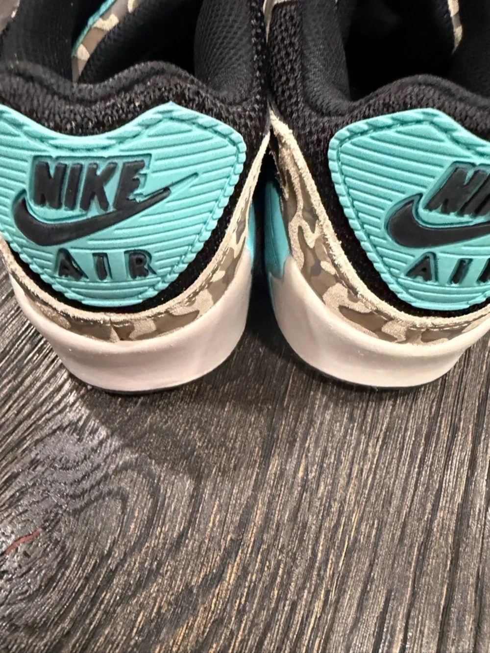 Air Max 90 Premium Camo Mens Running Shoes (Sanddrift/Black/Aurora Green/Khaki) - Picture 7 of 11